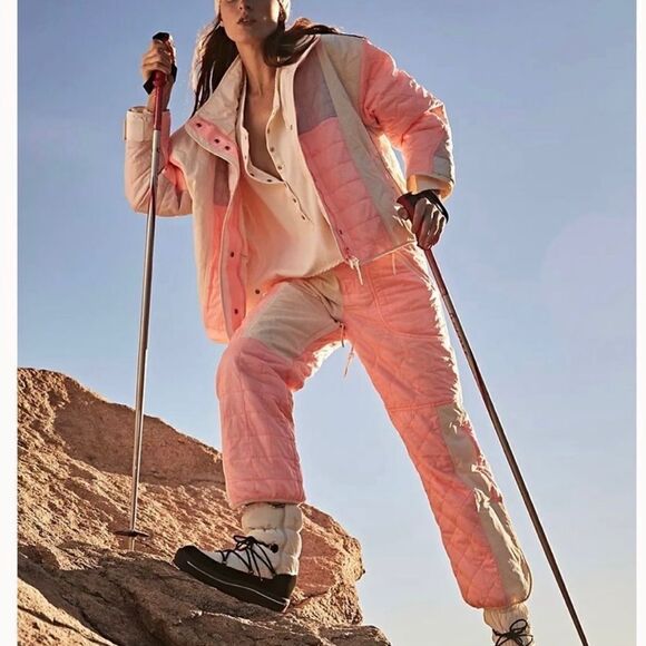 FREE PEOPLE LANDSCAPE VIEW SKI
JACKET COAT +PANTS SET SIZE L - Picture 1 of 16